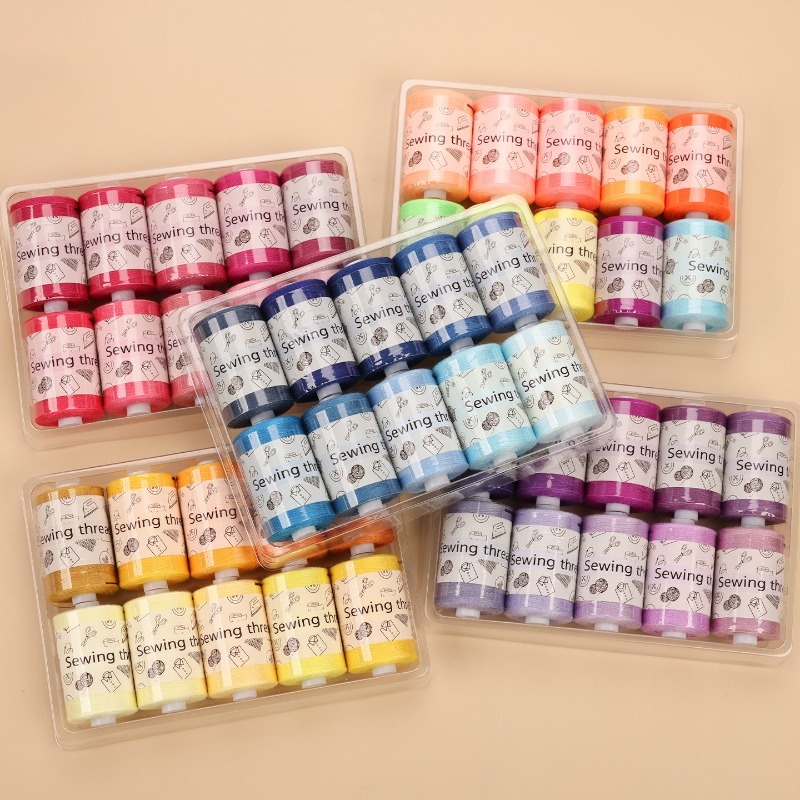 Sewing Thread Production - ชุดด้ายเย็บผ้าหลากสี ด้ายทนทาน เหมาะสำหรับจักรเย็บผ้าในครัวเรือน งานเย็บมือ เสื้อผ้า และงานปัก