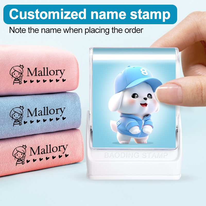 Sewing Labels - ตราประทับเสื้อผ้าเด็กแบบส่วนตัว, เครื่องทำป้ายชื่อการ์ตูนตามสั่ง, ตราประทับกันน้ำแบบใช้ซ้ำได้สำหรับผ้าโมดอล/ผ้าฝ้าย, หมึกปลอดสารพิษ
