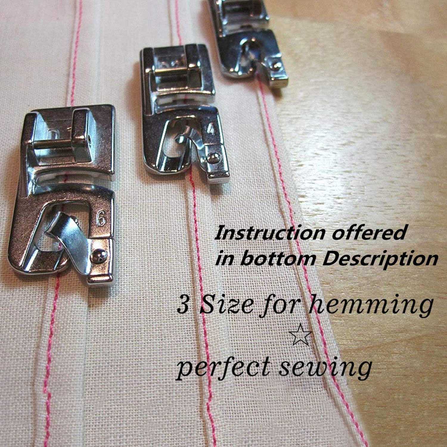 Sewing Hemming - ชุดอุปกรณ์เย็บริมผ้าแบบม้วนเล็ก 3 ชิ้น-AB52