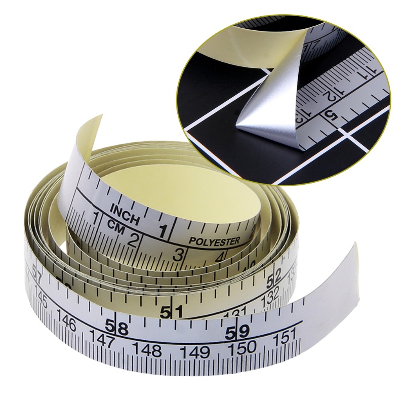 Sewing Labels - เทปวัดเมตริกแบบมีกาวในตัว151ซม. ไม้บรรทัดไวนิลสำหรับสติกเกอร์เครื่องเย็บผ้า