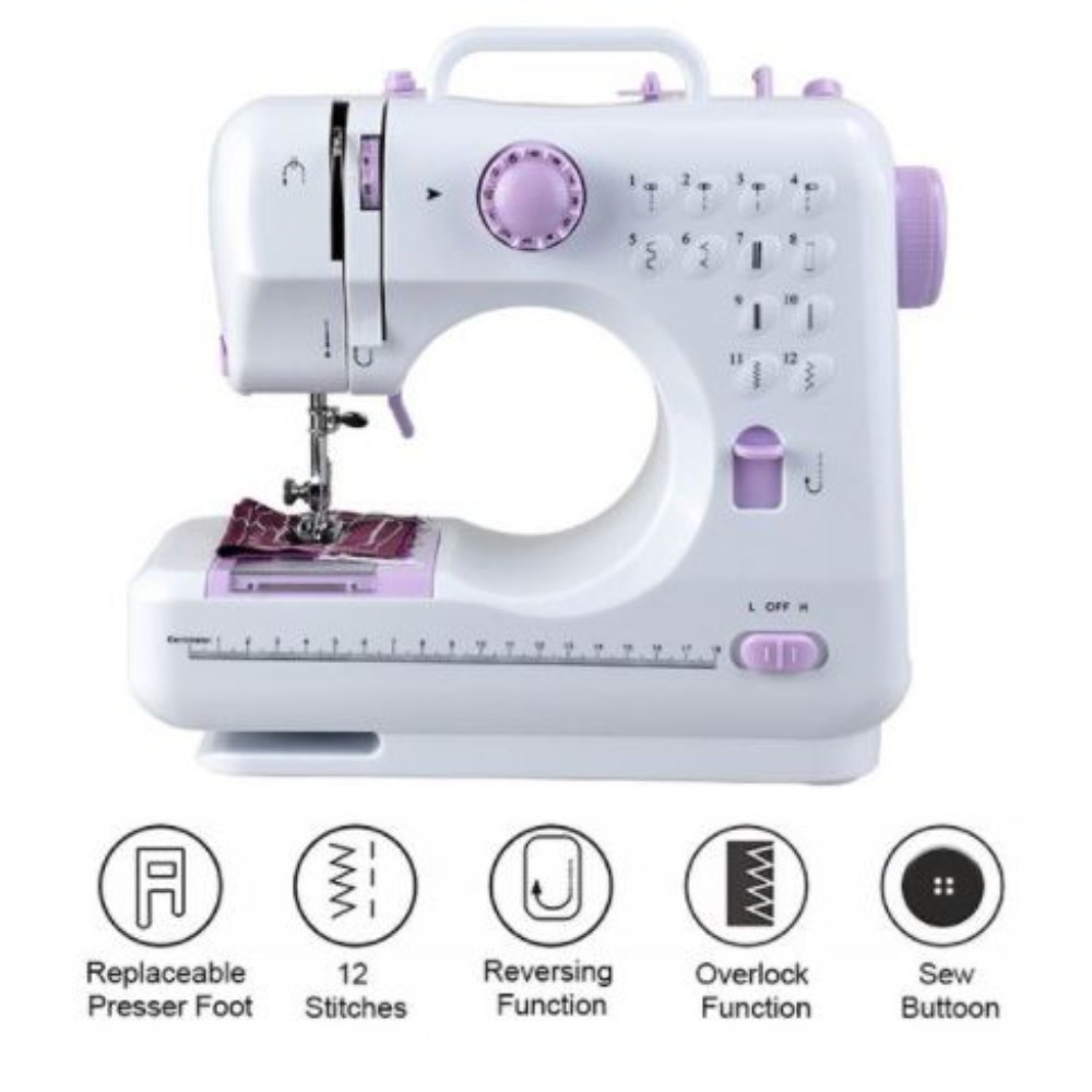 Sewing Jahit - จักรเย็บผ้าไฟฟ้าขนาดเล็กสำหรับใช้ในบ้าน 12 ลายเย็บ