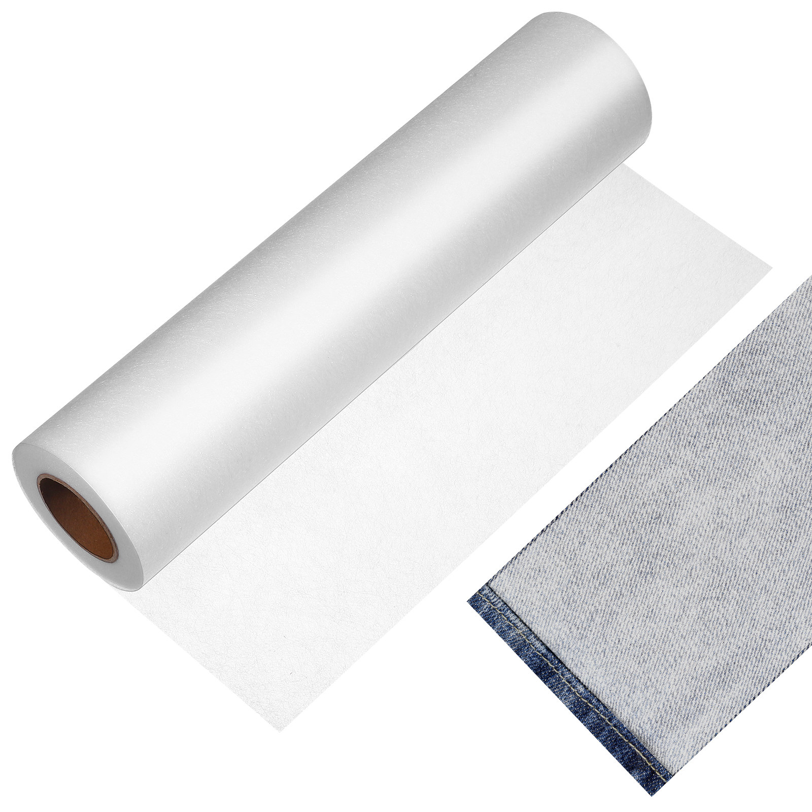 Interfacing Iron On - แผ่นรองเย็บผ้าแบบไม่ทอสีขาวสองด้าน สำหรับงานเย็บปักถักร้อย DIY ใช้รีดติดเพื่อเสริมความแข็งแรงของผ้า อุปกรณ์เย็บผ้า