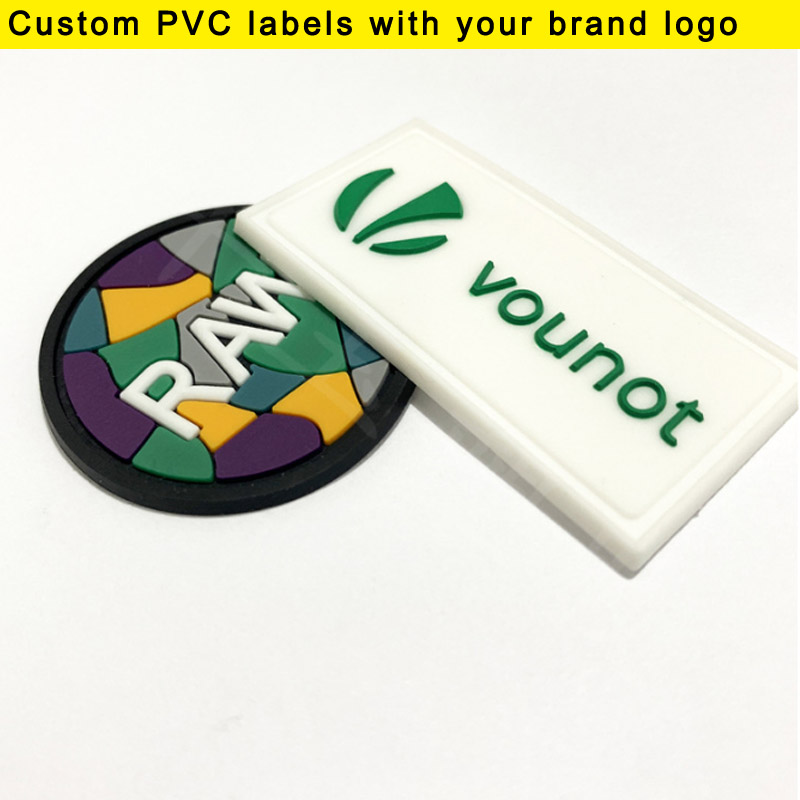 Sewing Labels - ป้ายยางพีวีซีแบบนิ่ม 100 ชิ้น รับทำตามสั่ง พิมพ์โลโก้/ตัวอักษร ป้ายซิลิโคน